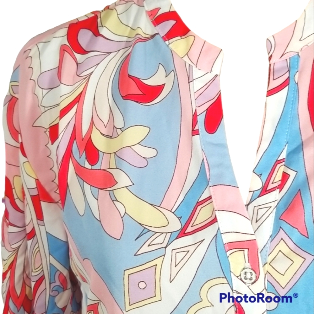 Zac & Rachel Abstract Print Tunic Top, Elbow sleeves.  S - Picture 2 of 12